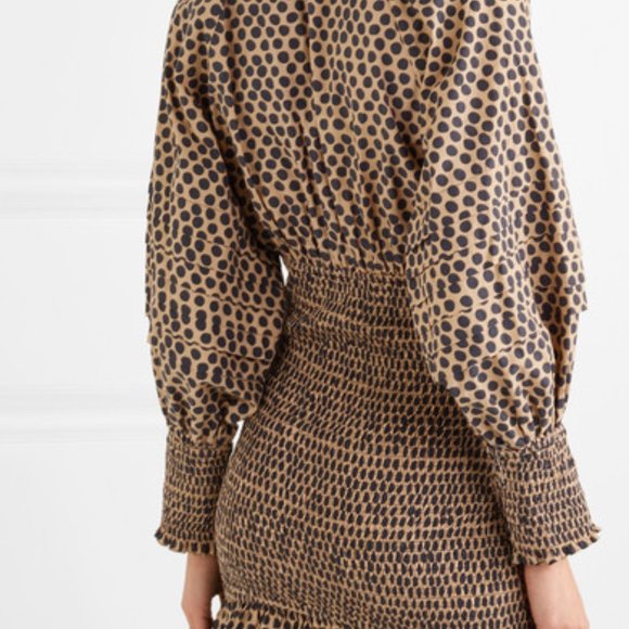 NWT Rhode Resort Anya Shirred Polka-Dot Dress - Picture 4 of 8